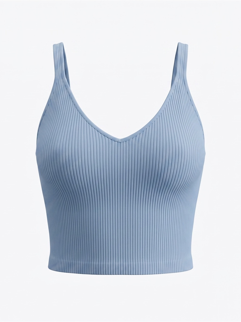 ☀️ Love Tree • Ribbed V-Neck Crop Tank Light Blue • Womens Medium - Picture 3 of 11